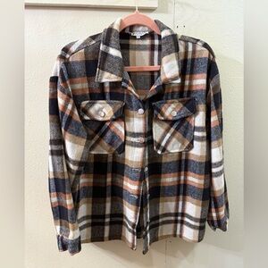 Multicolor Plaid Utility Jacket/Shacket